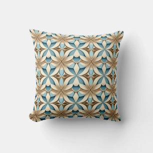 Geometric Floral Pattern Throw Pillow