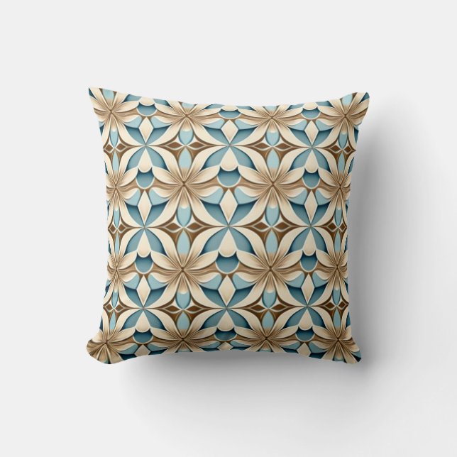 Geometric Floral Pattern Throw Pillow (Front)