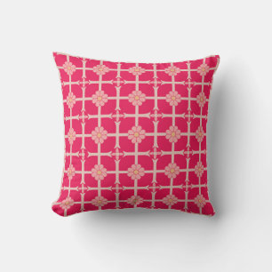 Geometric Floral Pattern Throw Pillow