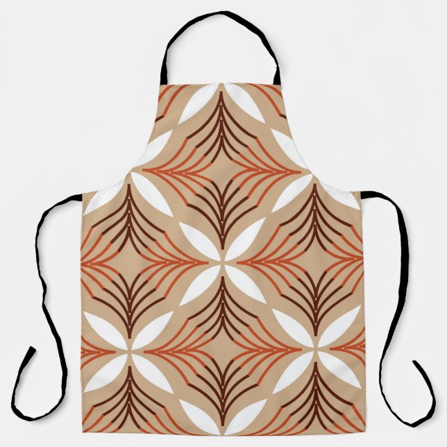 Geometric floral pattern: vintage artistic design apron (Front)