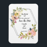 Geometric Floral Save The Date Magnet<br><div class="desc">A save the date wedding magnet</div>