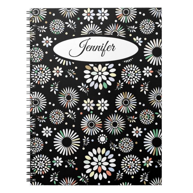 Geometric Floral Spiral Notebook (Front)