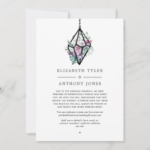 Geometric Floral Terrarium Reduced Guest List Announcement