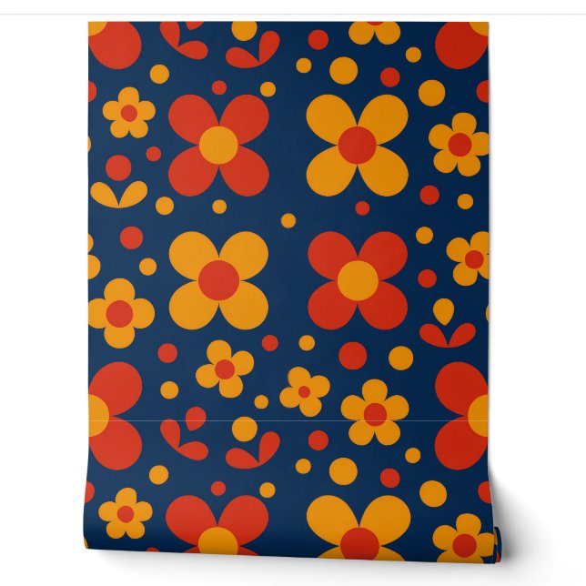 Geometric florals Wallpaper (Unrolling)