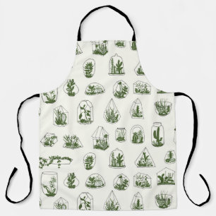 Geometric florarium with succulents pattern. apron