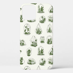 Geometric florarium with succulents pattern.  iPhone 12 case