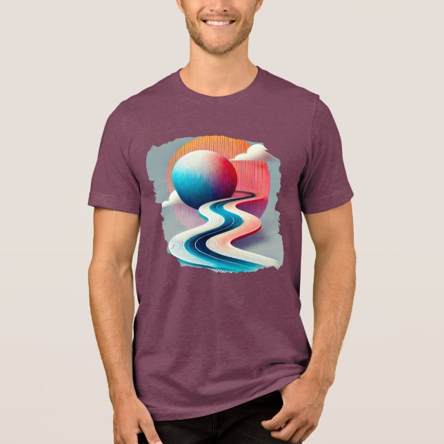 Geometric Flow – Abstract Pattern T-Shirt Tri-Blend Shirt (Front)