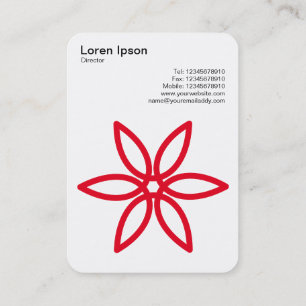 Geometric Flower 02 - Black on White Business Card