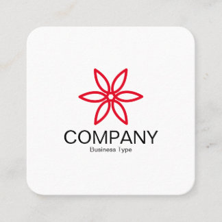 Geometric Flower 02 -  White Square Business Card