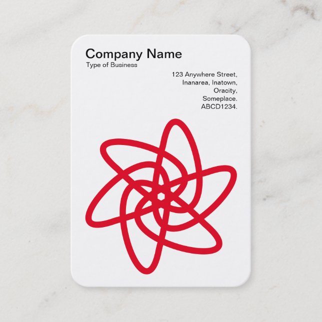 Geometric Flower 05 - Black on White Business Card (Front)