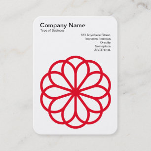 Geometric Flower 06 - Black on White Business Card