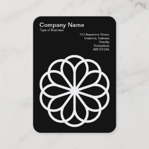 Geometric Flower 06 - White on Black Business Card