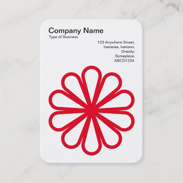 Geometric Flower 07 - Black on White Business Card (Front)