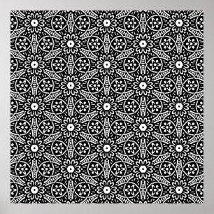 Geometric Flower Pattern Poster