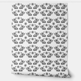 Geometric flower pattern wallpaper