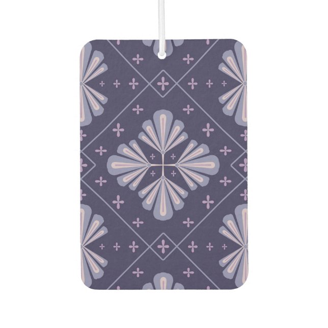 Geometric Flower Petals Abstract Repeat Pattern Air Freshener (Front)