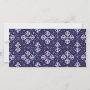 Geometric Flower Petals Abstract Repeat Pattern Holiday Card