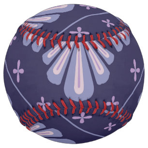 Geometric Flower Petals Abstract Repeat Pattern Softball