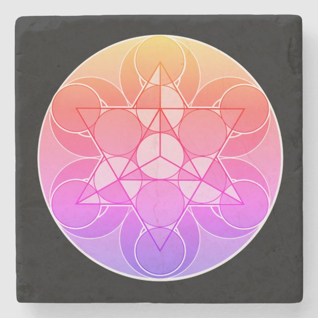 Geometric Flower Stone Coaster (Front)