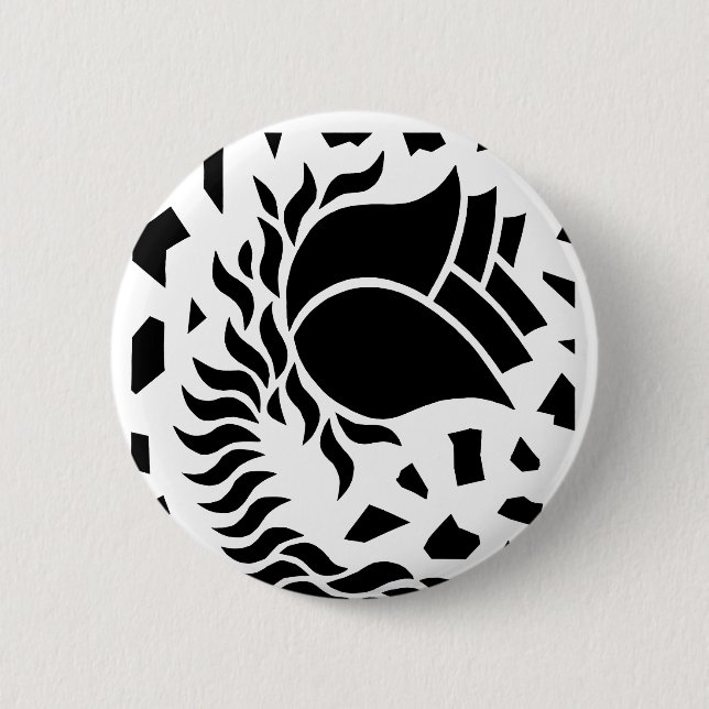 Geometric Flowers 2 Inch Round Button (Front)