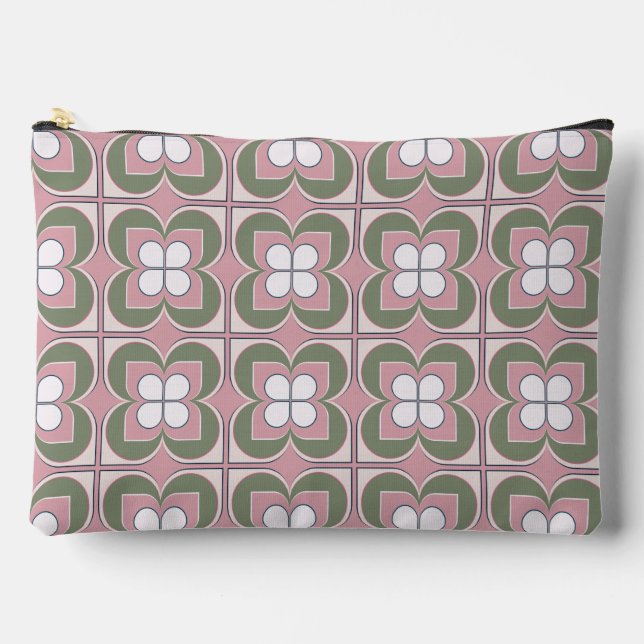 Geometric Flowers Accessory Pouch (Front)