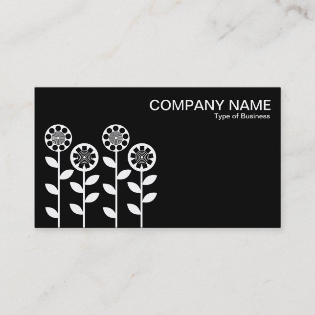 Geometric Flowers - Alternating Sides Business Card (Front)