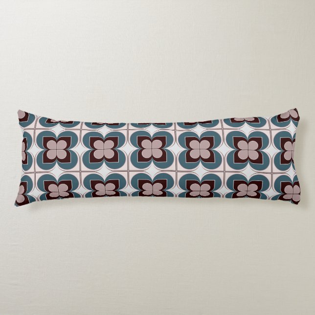 Geometric Flowers Body Pillow (Front)