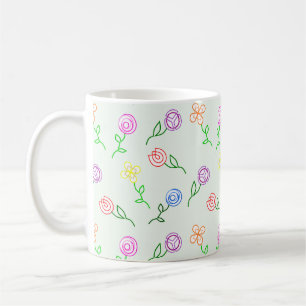 Geometric Flowers  Coffee Mug