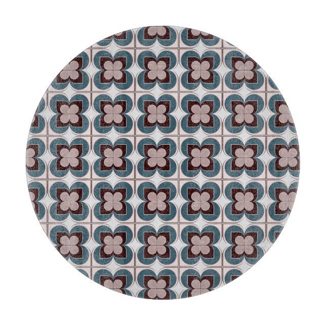 Geometric Flowers Cutting Board (Front)