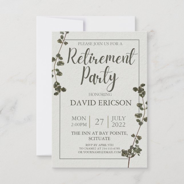 Geometric & Flowers - Retirement & Farewell Party  Thank You Card (Front)