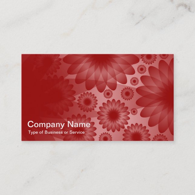 Geometric Flowers - Ruby with Grey Business Card (Front)