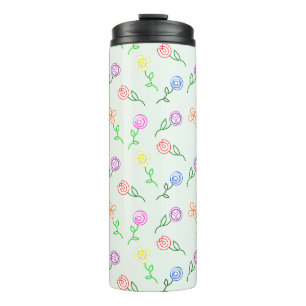 Geometric Flowers Thermal Tumbler