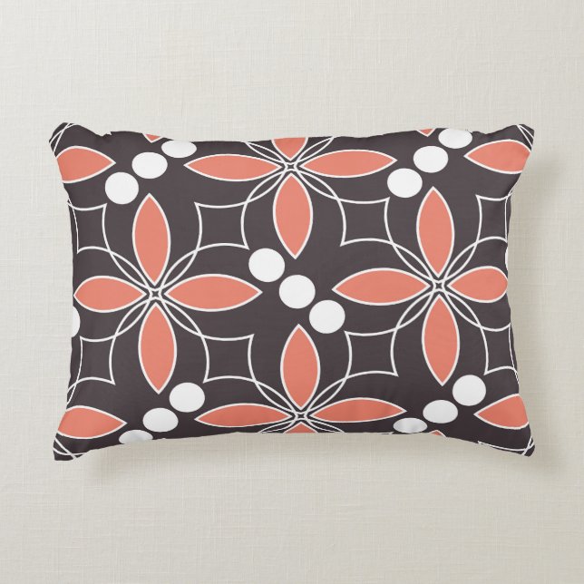 Geometric flowers, vintage artistic pattern. accent pillow (Front)