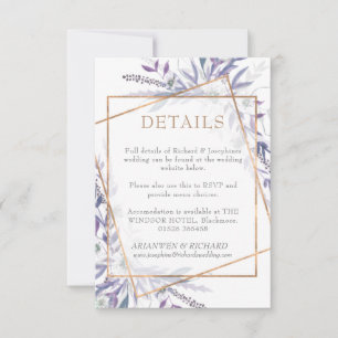 Geometric Foliage purple Details enclosure CARD