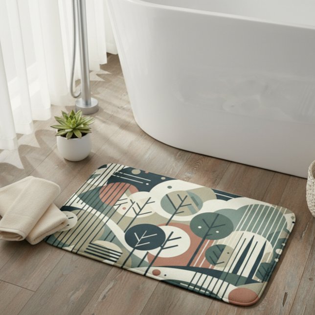 Geometric Forest Bath Mat (Creator Uploaded)