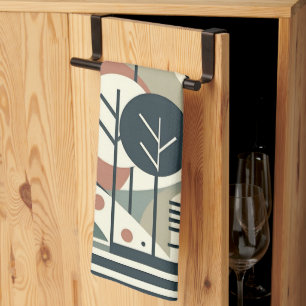 Geometric Forest Kitchen Towel