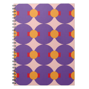 Geometric form retro pattern design vintage abstra notebook
