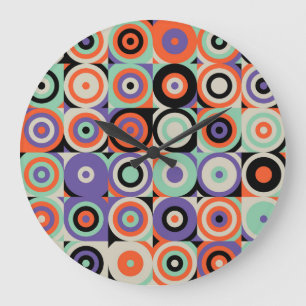 Geometric Forms, Abstract Vintage Design. Large Clock