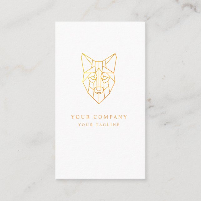 Geometric fox custom professional company logo business card (Front)