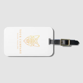 Geometric fox custom professional company logo luggage tag