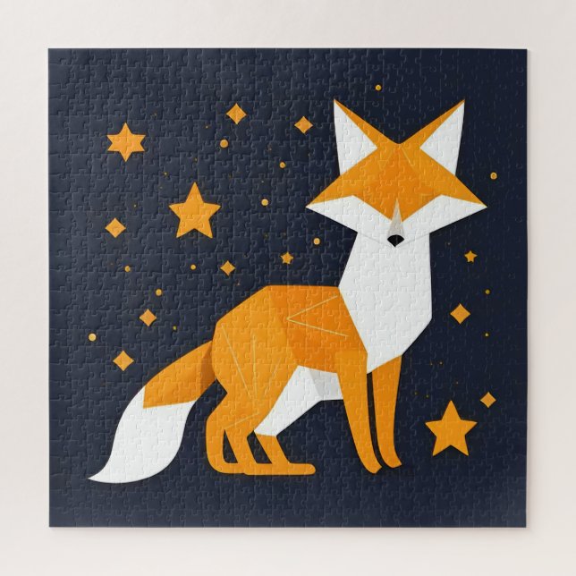 Geometric Fox Gift For Animal overs Jigsaw Puzzle (Vertical)