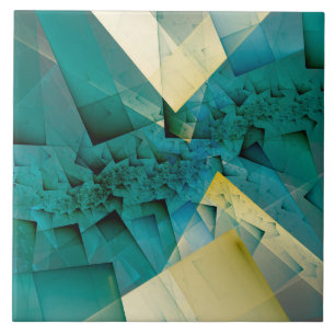 Geometric fractal green corners tile
