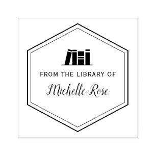 geometric frame from the library of book stamp