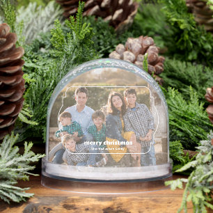 Geometric Frame Photo Christmas Snowglobe