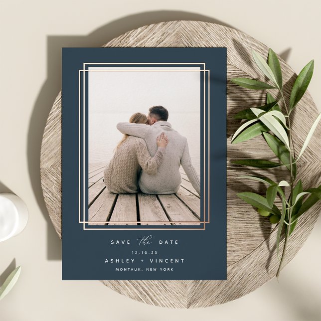 Geometric Frame | Vertical Photo Save the Date (Creator Uploaded)