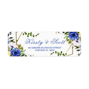 Geometric Frame & Watercolor Floral Wedding