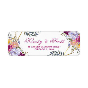 Geometric Frame & Watercolor Floral Wedding 