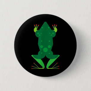 Geometric Frog Minimalist Animal Graphic Nature 2 Inch Round Button