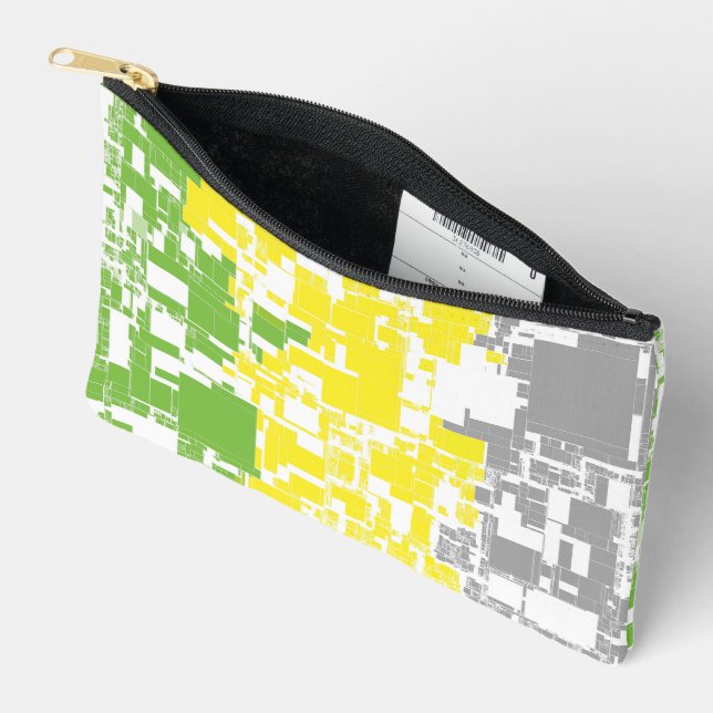 Geometric Funky Abstract Lithromantic Pride Flag Accessory Pouch (Open)