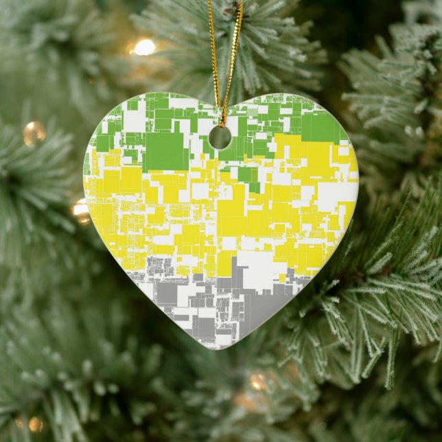 Geometric Funky Abstract Lithromantic Pride Flag Ceramic Ornament (Tree)